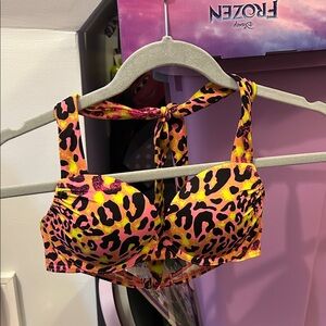 Leopard Print push up Bikini Top